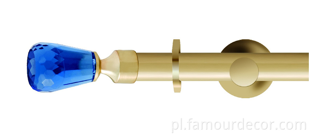 Curtain Rod Blue Glass Top Trim